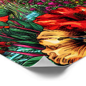  vrouw in bloementuin poster (Hoek)