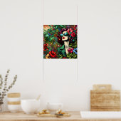  vrouw in bloementuin poster (Keuken)