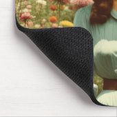  vrouw in bloemenveld muismat (Hoek)