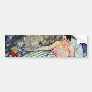 Vrouw in de blauwe slaapkamer (van Suzanne Valadon Bumpersticker