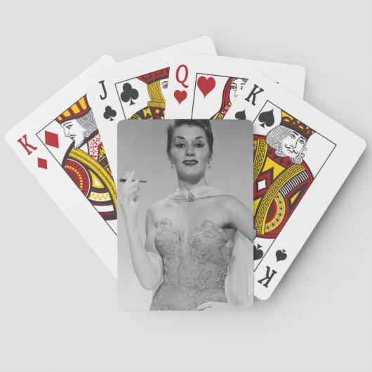 Vrouw in de dress pokerkaarten (Achterkant)