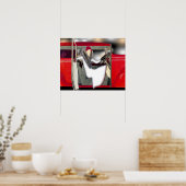 Vrouw in de Rode-sportauto Poster (Keuken)