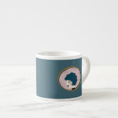 Vrouw in de spiegel espresso kop (Voorkant rechts)