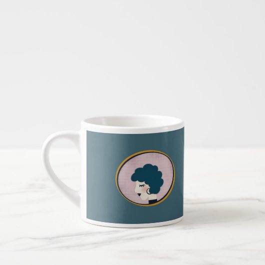 Vrouw in de spiegel espresso kop (Links)