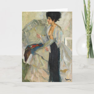 Vrouw in de studio Edward Cucuel Kaart