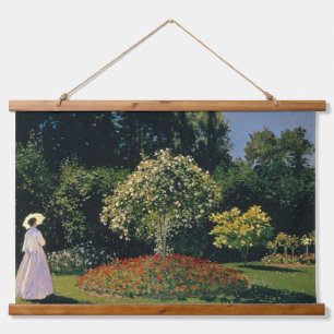Vrouw in de tuin - Claude Monet Hangend Wandkleed