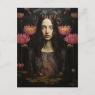 Vrouw in de Waterlelies Briefkaart