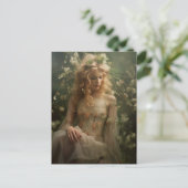 Vrouw in de Wildbloemen Briefkaart (Staand voorkant)