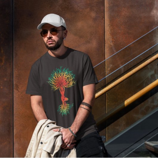 Vrouw in de Yoga Pose-boom T-shirt