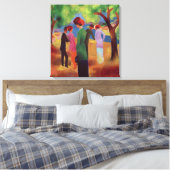 Vrouw in een groene jas, 1913 canvas afdruk (Insitu (Slaapkamer))