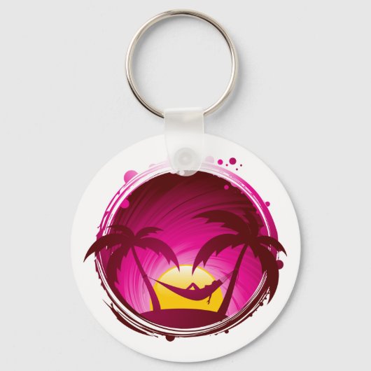 Vrouw in een Hammock Sleutelhanger (Achterkant)