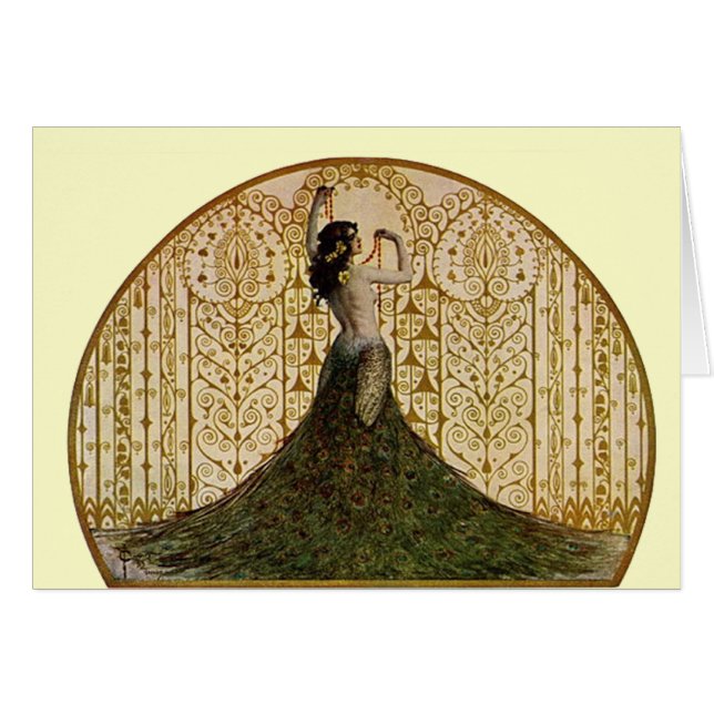 Vrouw in een Peacock Skirt (Voorkant Horizontaal)