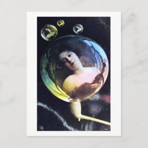 Vrouw in een Pijp Bubble Fantasy Briefkaart