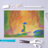 Vrouw in een regenbui tissuepapier (Craft)