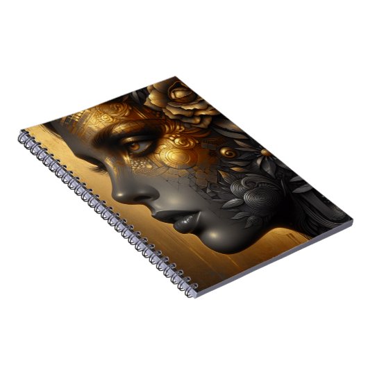 vrouw in goud etherisch notitieboek (Rechterzijde)