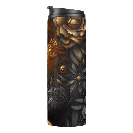  vrouw in goud etherisch thermosbeker (Geroteerd rechts)