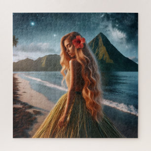 Vrouw in grasrok legpuzzel