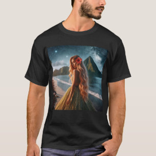Vrouw in grasrok t-shirt