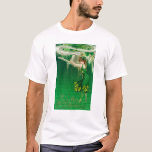 Vrouw in Groen Bedrijf een Pijpschaal T-shirt