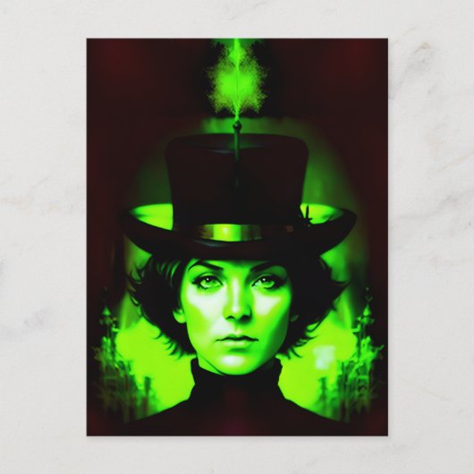 Vrouw in Groen Briefkaart (Voorkant)