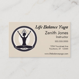 Vrouw in Half-Lotus Yoga Instructeur Visitekaartje