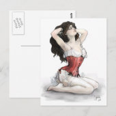 Vrouw in het Rode Korset Briefkaart (Voorkant / Achterkant)