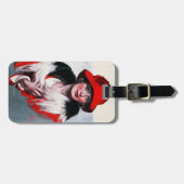 Vrouw in het Rode Pet Bagagelabel (Voorkant horizontaal)