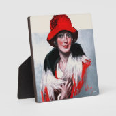 Vrouw in het Rode Pet Fotoplaat (Voorkant)