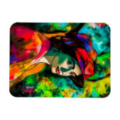 Vrouw in het Rode Pet Magneet (Horizontaal)