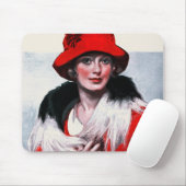 Vrouw in het Rode Pet Muismat (Met muis)