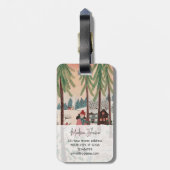 Vrouw in het sneeuwjaar van het konijn bagagelabel (Achterkant verticaal)