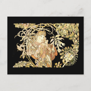 Vrouw in Jasmine-wijnstokken Briefkaart