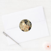 Vrouw in Jasmine-wijnstokken Ronde Sticker (Envelop)