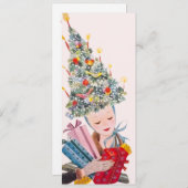  vrouw in kerstboom Pet kerst Kaart (Voorkant / Achterkant)