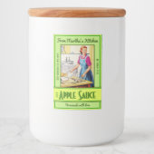 Vrouw in keuken bakken  aangepaste tekst voedsel voedselcontainer etiket (Voorkant)