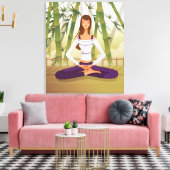 Vrouw in lotuspositie, meditatie canvas afdruk (Insitu (Woonkamer))