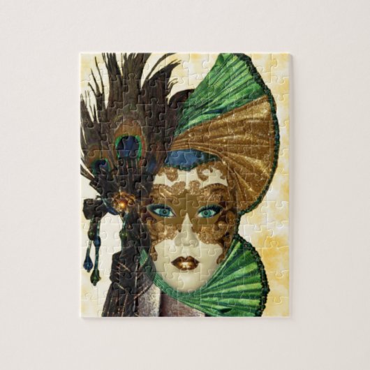 Vrouw in Masquerade Art Legpuzzel (Verticaal)