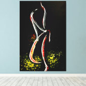 Vrouw In Nacht Zwart-wit Canvas Print (Insitu (Houten vloer))