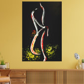 Vrouw In Nacht Zwart-wit Canvas Print (Insitu (Woonkamer))
