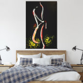 Vrouw In Nacht Zwart-wit Canvas Print (Insitu (Slaapkamer))