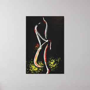 Vrouw In Nacht Zwart-wit Canvas Print