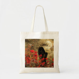 Vrouw in papaverveld - oorspronkelijke schilderkun tote bag