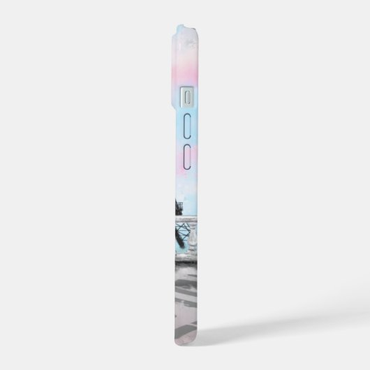 Vrouw in Parijs Eiffeltoren Aangepaste naam iPhone 15 Hoesje (Linkerkant)