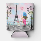 Vrouw in Parijs Koelbox Eiffeltoren Blikjeskoeler (Voorkant)