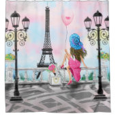 Vrouw in Parijs: Shower Curtain Douchegordijn (Voorkant)