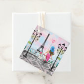 Vrouw in Paris Eiffeltoren cadeau Labels (In situ)