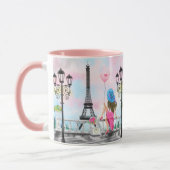 Vrouw in Paris Eiffeltoren Mok (Links)