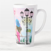 Vrouw in Paris Latte Mok Eiffeltoren cadeau (Rechts)