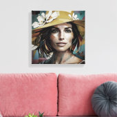 Vrouw in Pet Canvas Afdruk (Insitu (Woonkamer))