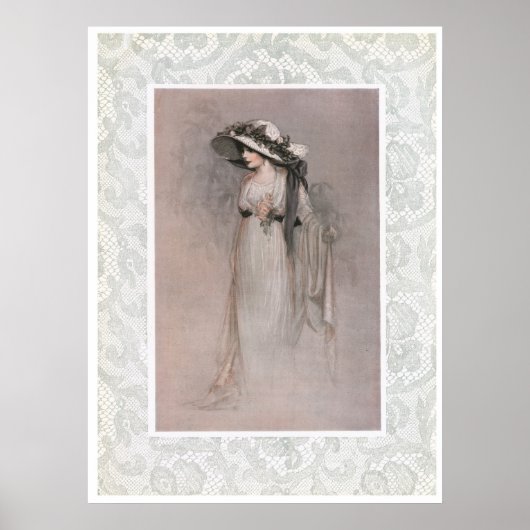  vrouw in Pet Victoriaans Poster (Voorkant)